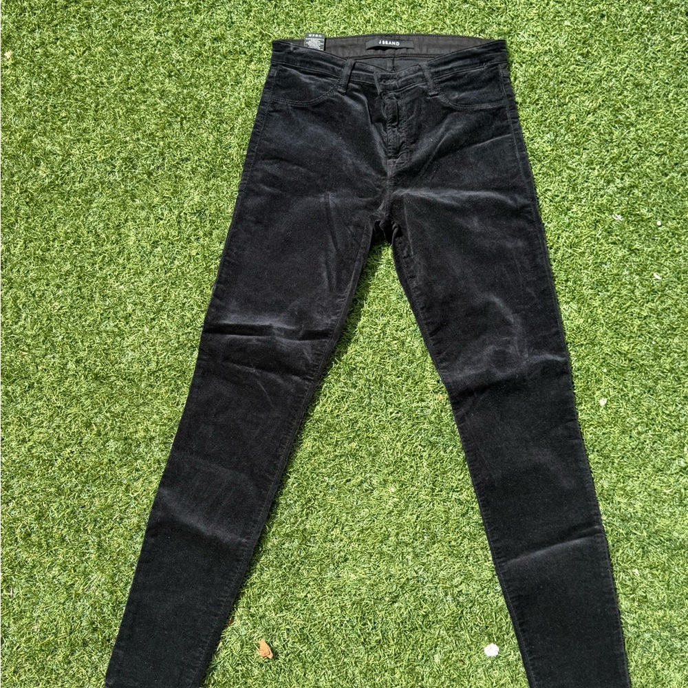J Brand Black Velvet Trousers